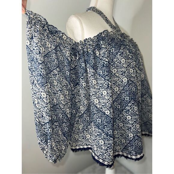 Women’s Boho Chiffon Flutter Sleeves Off the Shoulder Top Large - Picture 3 of 9